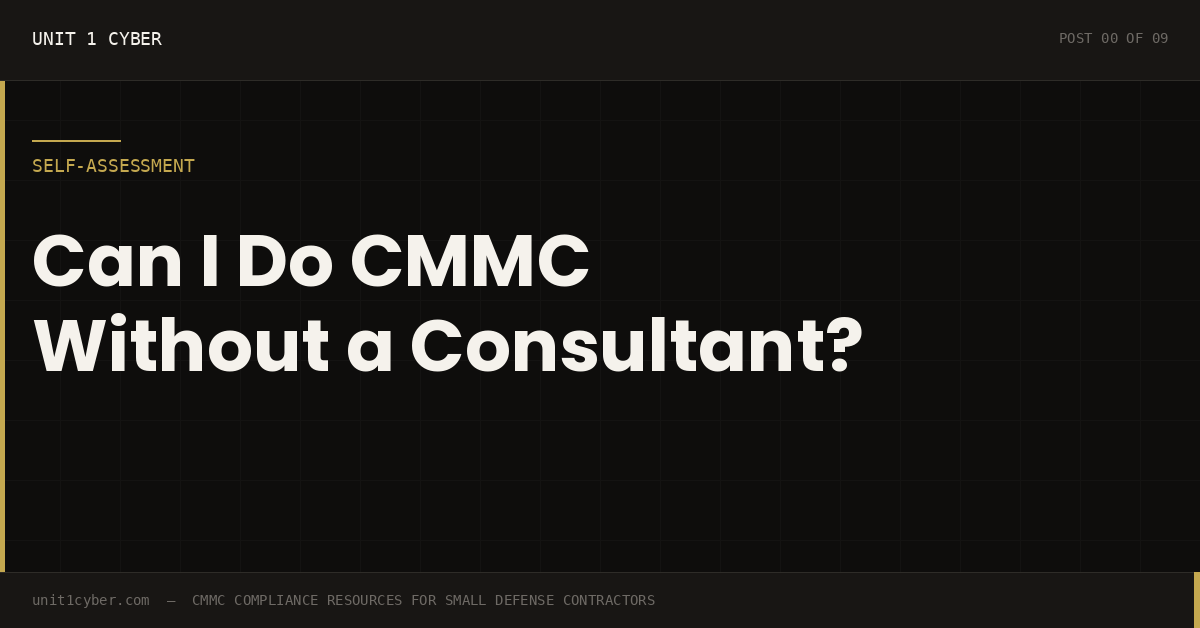 Can I do CMMC compliance myself without a consultant?