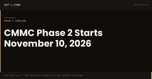 CMMC Phase 2 Starts November 10, 2026 — What Changes?